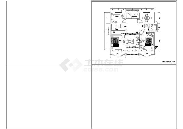 某农村全套小别墅建筑施工cad图-图一