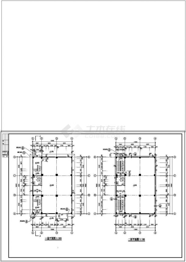 某乡镇固戍村私宅施工cad图纸-图一