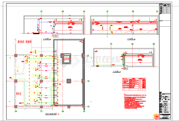 某地高层办公建筑消防水泵房详图CAD图纸-图一
