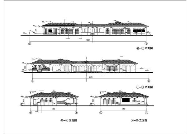 酒店健身中心建筑设计cad图纸（共6张）-图二