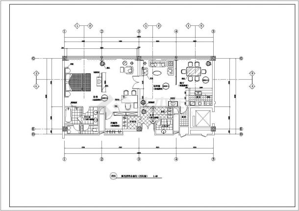 酒店客房平面建筑设计方案cad图纸（共5张）-图二