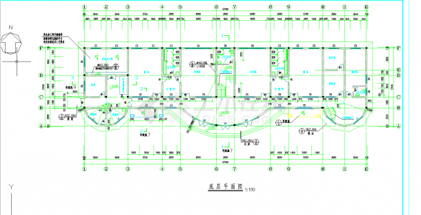 某地三层6班框架结构幼儿园建筑施工图CAD图纸-图二