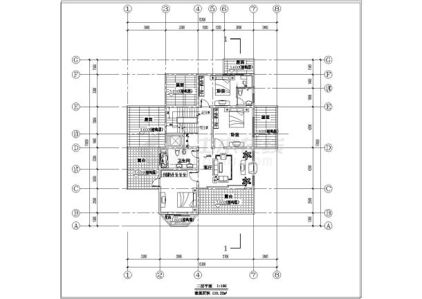 上海某地区两层小别墅建筑规划CAD参考图-图一