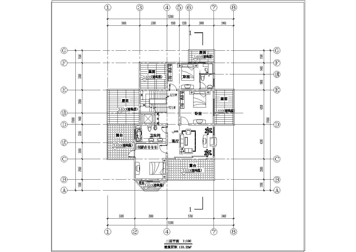 上海某地区两层小别墅建筑规划CAD参考图