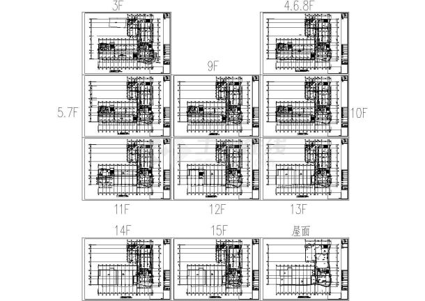 苏州某商业区豪华高层办公楼全套给排水施工设计cad图纸-图二