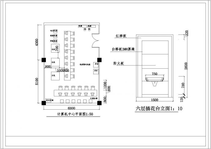某办公室四六层装饰平面设计CAD图纸_图1