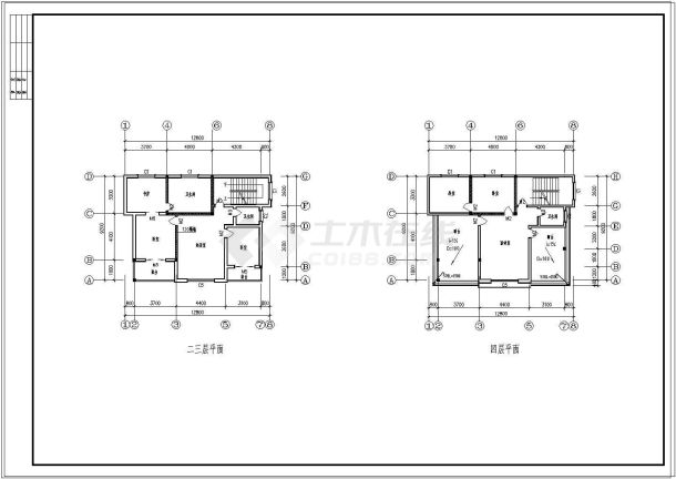 一幢简单的四层别墅建筑设计施工图-图二