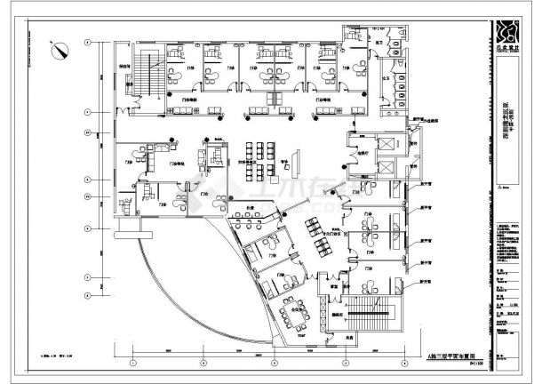 某深圳港龙医院CAD完整节点设计施工图平面图-图二