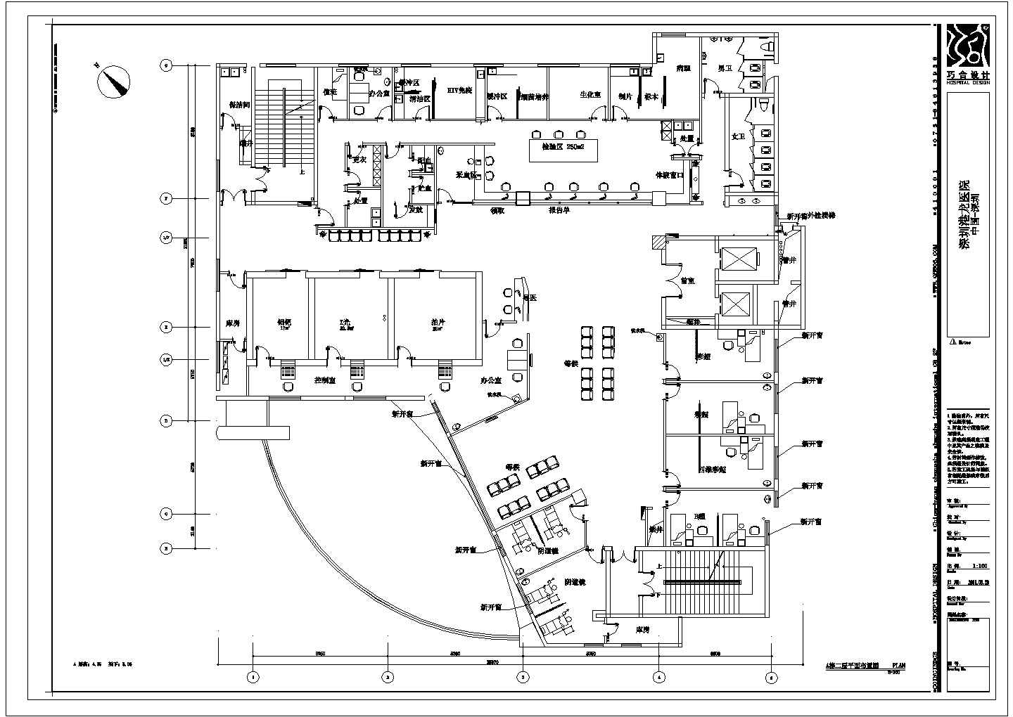 某深圳港龙医院CAD完整节点设计施工图平面图