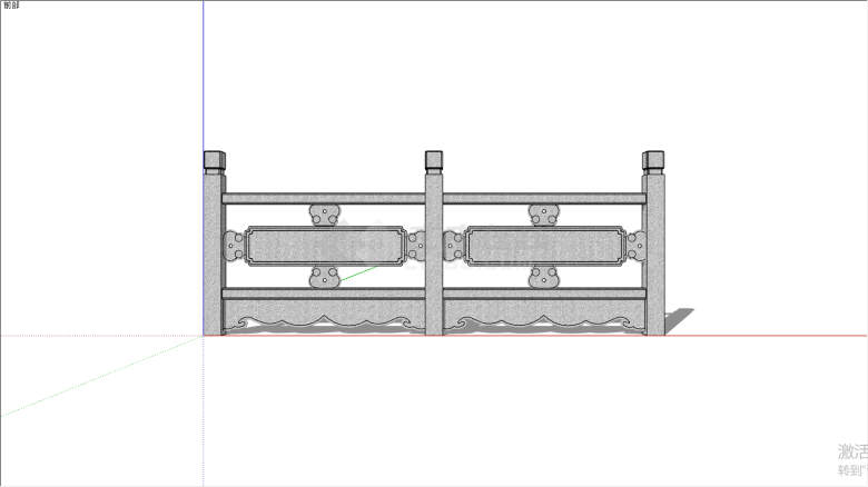 公园用中式拱桥围栏su模型-图一