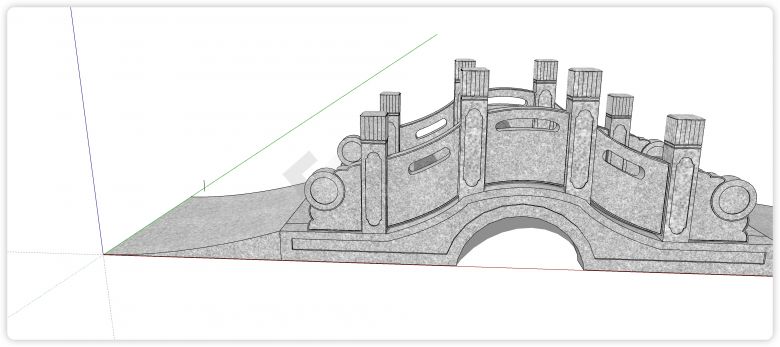 石质单孔拱桥中式桥su模型-图一