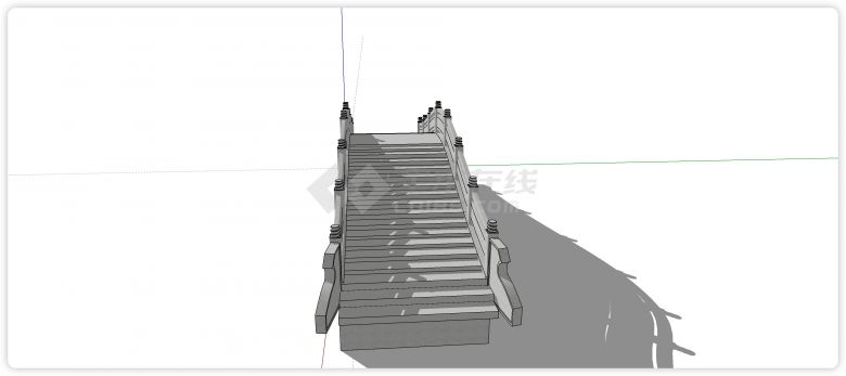 灰色砖圆孔拱桥中式桥su模型-图二