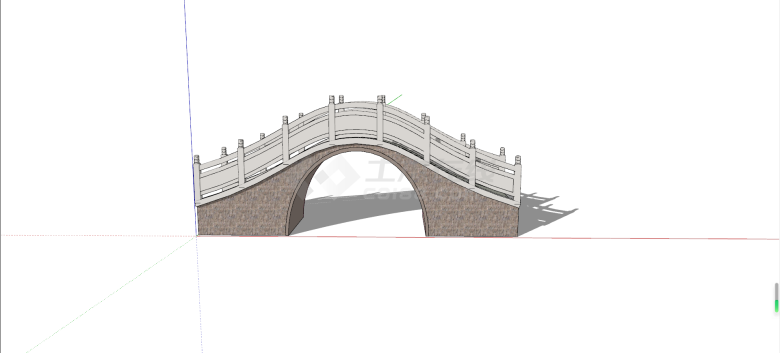 拱式大理石材质中式桥su模型-图一
