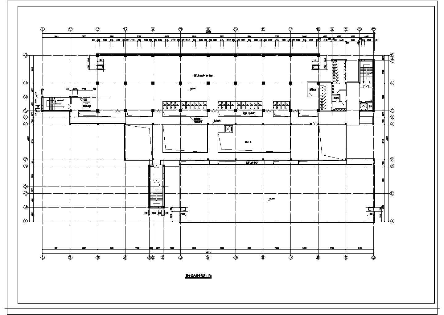 某大学图书馆建筑设计cad方案图纸