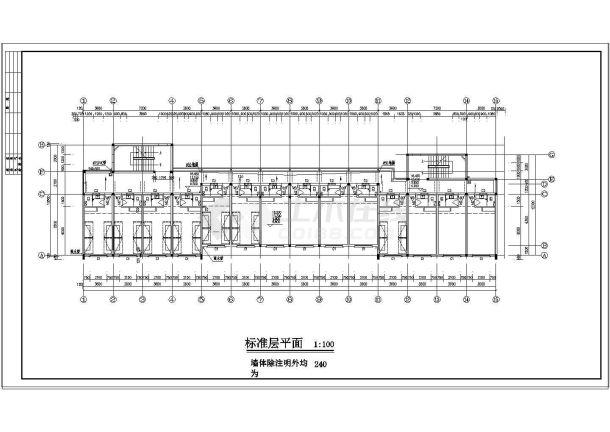 某大学学生宿舍建筑cad施工图-图二