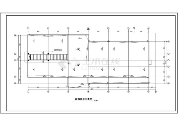 红旗小学教学楼建筑cad施工图-图一