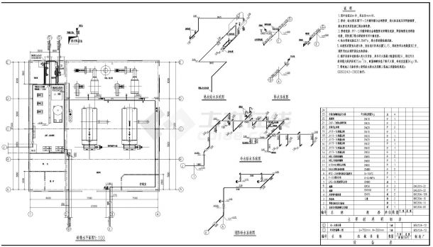 某矿锅炉房给排水水电汽设计施工图-图二
