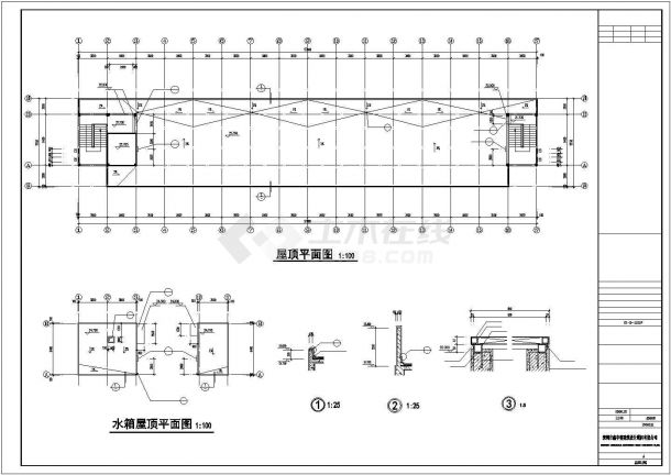 西安市某私立高中7600平米六层学生宿舍楼建筑设计CAD图纸-图二