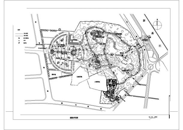 某城市公园景观绿化规划设计cad平面方案图（甲级院设计）-图一