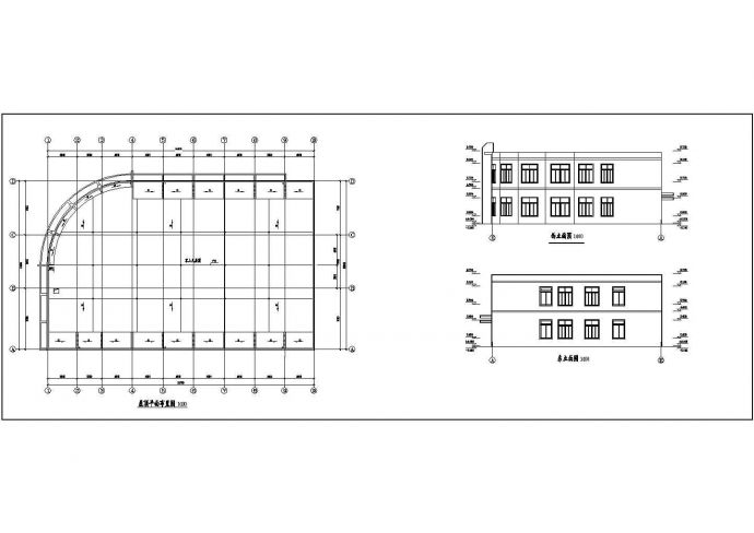 某工业区二层厂房CAD全套设计图_图1