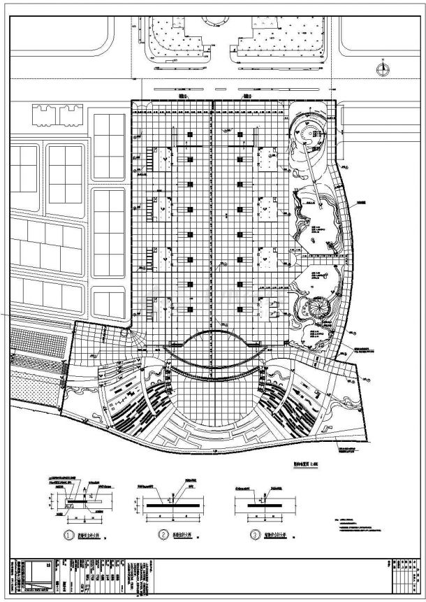 某乡镇人民广场景观绿化规划设计cad全套施工图（含设计说明，含水电设计）-图一