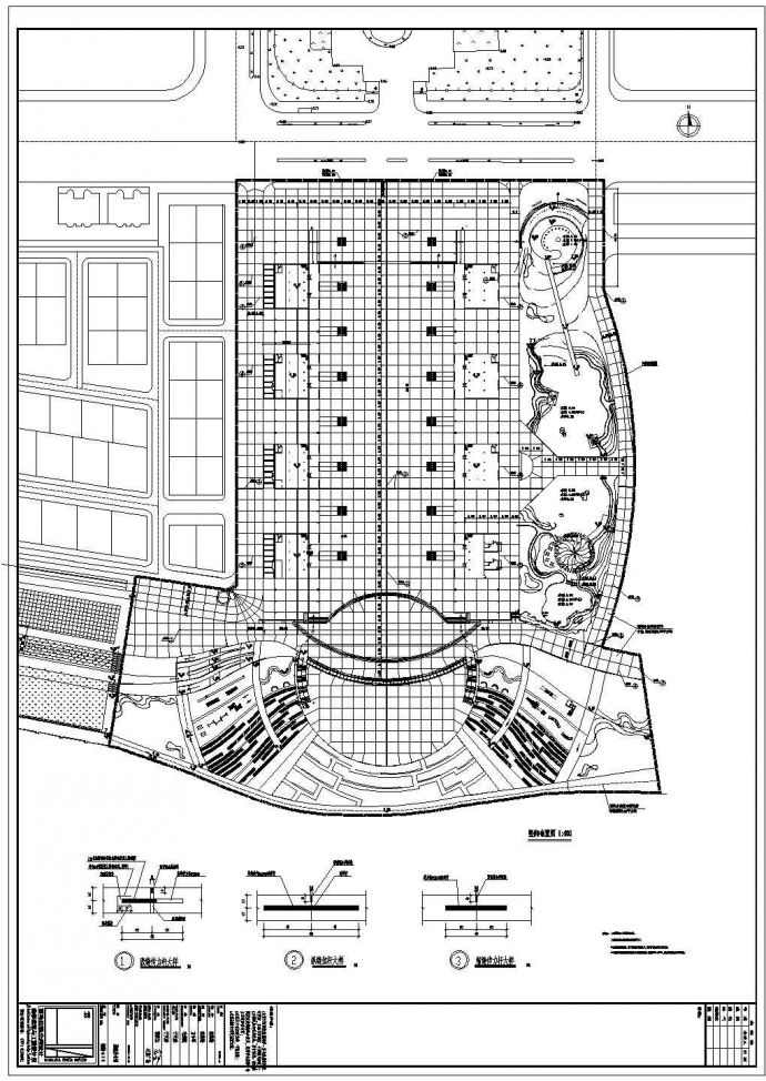 某乡镇人民广场景观绿化规划设计cad全套施工图（含设计说明，含水电设计）_图1