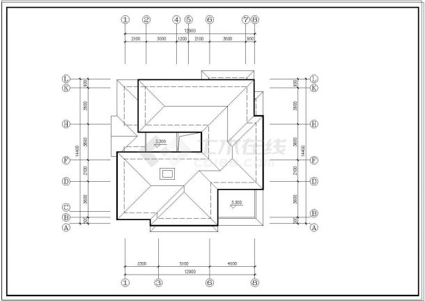 传统设计风格别墅建筑设计施工图-图一