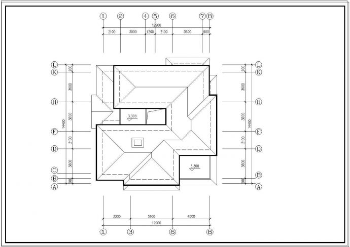 传统设计风格别墅建筑设计施工图_图1