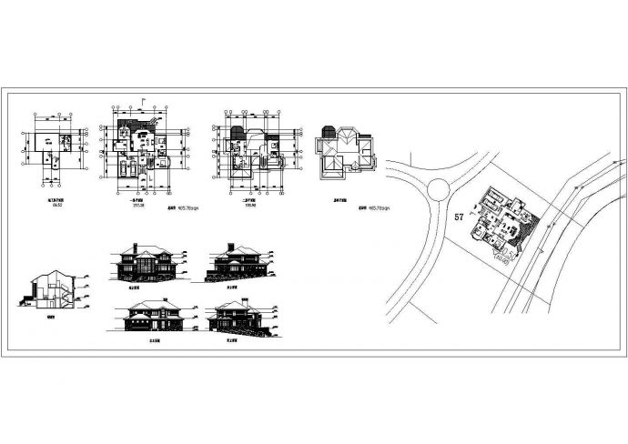 坡地独栋别墅方案设计施工图纸_图1