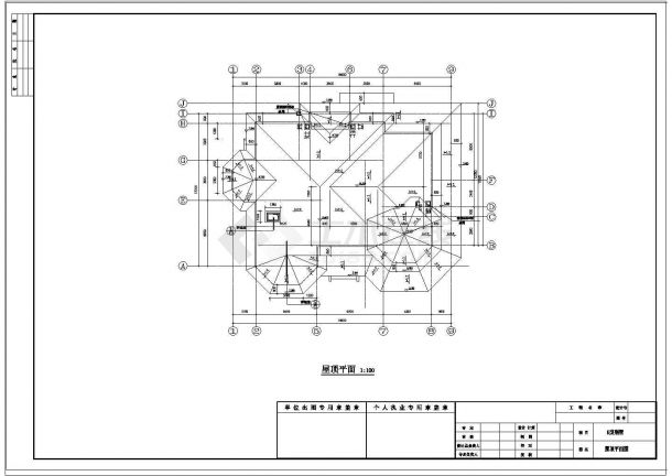 精品两层别墅建筑平面详图-图一