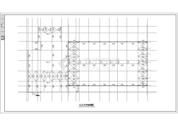 某城市钢混结构东风4S店钢结构建筑CAD施工图-图一