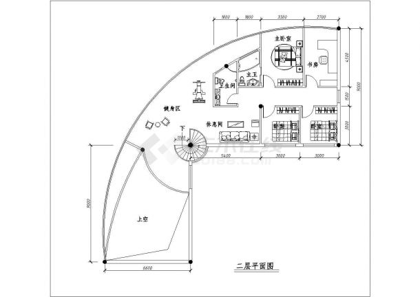 两层 现代风格别墅建筑设计施工图（含效果图）-图二