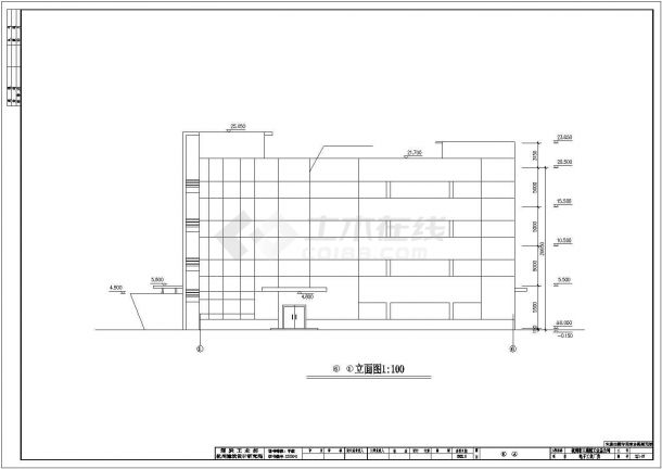 厂房设计_杭州某工厂5400平米4层加工厂房建筑设计CAD图纸-图一