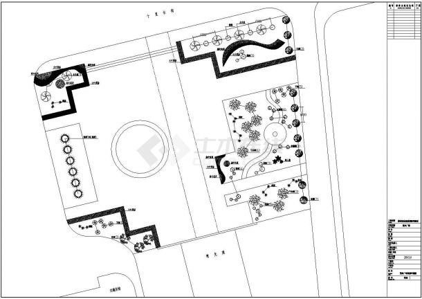 某生肖广场绿化CAD详细构造设计平面图-图一