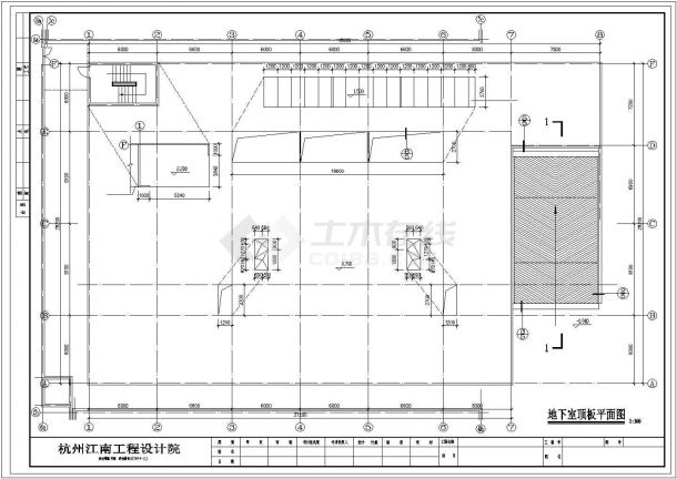 北京某商场1100平米框架结构地下室建筑设计CAD图纸-图一