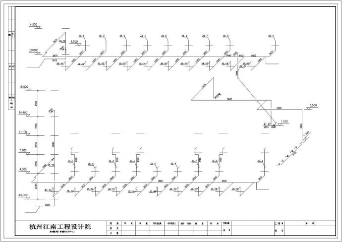 上海某工业区职工生活楼给排水系统设计CAD图纸_图1