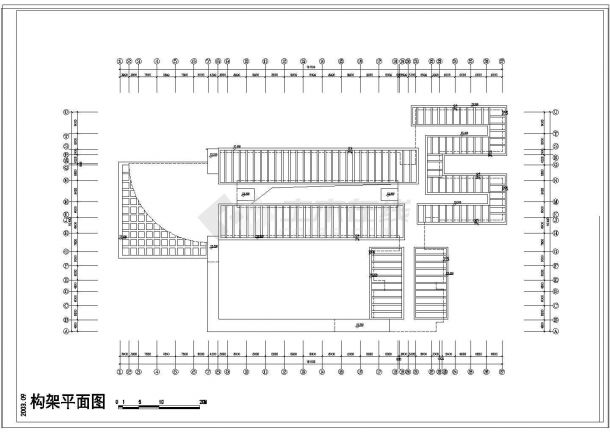 某学校建筑单体cad施工图纸-图一