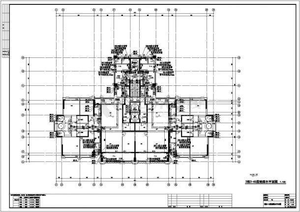 [广东]超高层住宅小区给排水施工图纸106张（7栋楼）cad图纸-图一