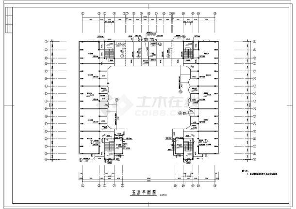 某中学全套结构施工cad图纸-图一