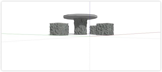自然腐蚀表面石桌石凳su模型_图1