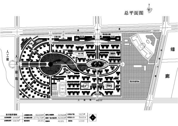 某回迁小区完整设计CAD平面图-图一