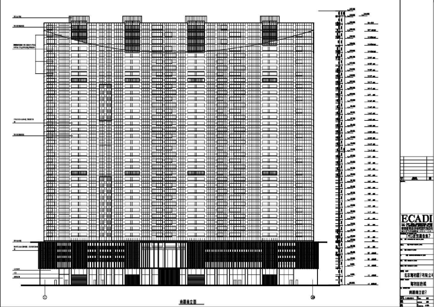 某地区高层南楼办公建筑平面图