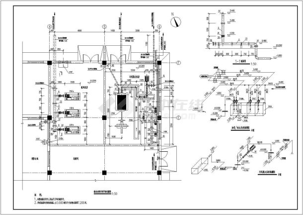 某制药公司污水厂工艺设计详细方案CAD图纸-图二