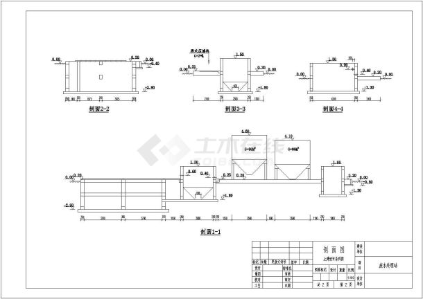 某电路板厂废水处理工艺设计详细方案CAD图纸-图一