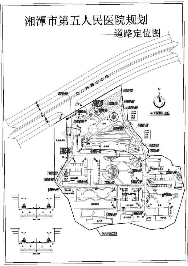 医院设计_市人民医院规划总平面设计CAD图-图二