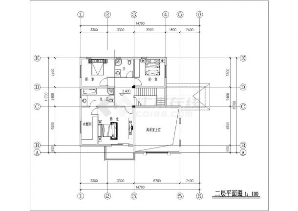 二层乡村独栋别墅建筑设计施工图-图二