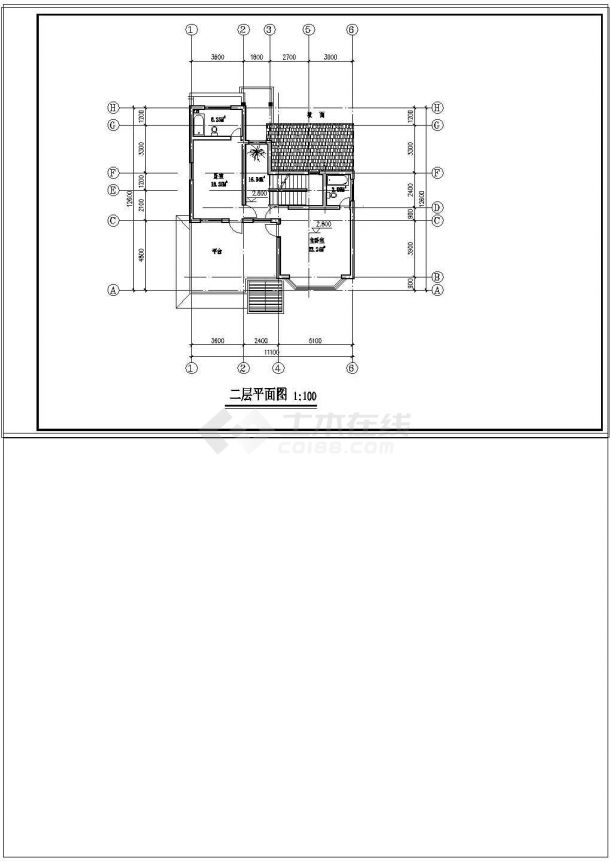 某地两层独栋别墅建筑cad设计施工图（含效果图）-图二