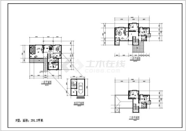 多套单家独院式两层别墅建筑设计施工图-图二