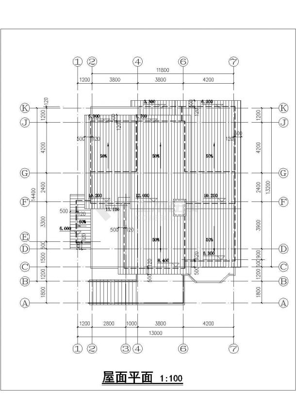 桐乡市汇丰新村某570平米3层砖混结构独栋别墅建筑设计CAD图纸-图一