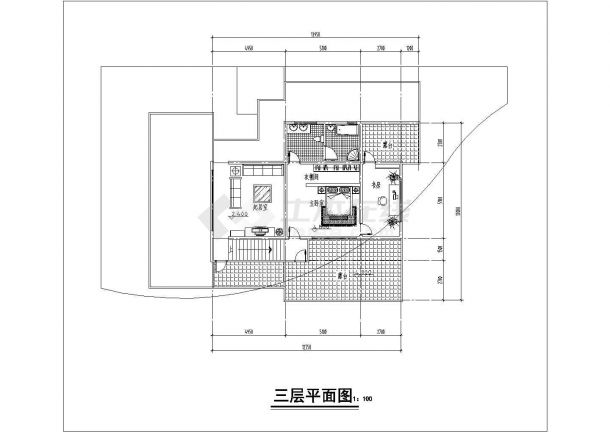 现代水体别墅建筑设计施工图（含效果图）-图二